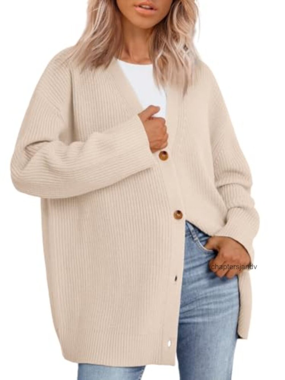 Oversized Open Front Cardigan Chunky Knit V Neck Long Sleeve Fall Sweater